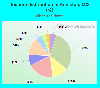 Income distribution in Anniston, MO (%)