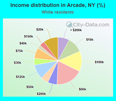Income distribution in Arcade, NY (%)