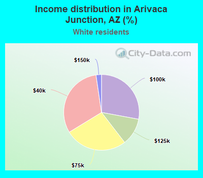 Income distribution in Arivaca Junction, AZ (%)