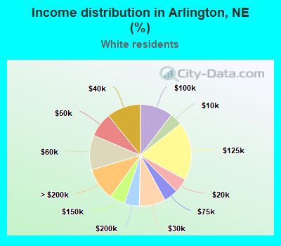 Income distribution in Arlington, NE (%)