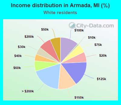 Income distribution in Armada, MI (%)