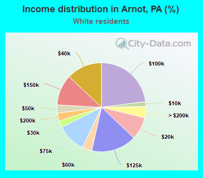 Income distribution in Arnot, PA (%)