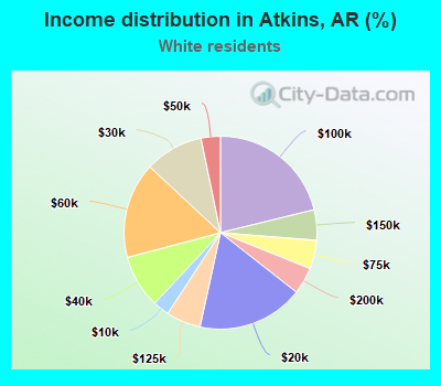 Income distribution in Atkins, AR (%)