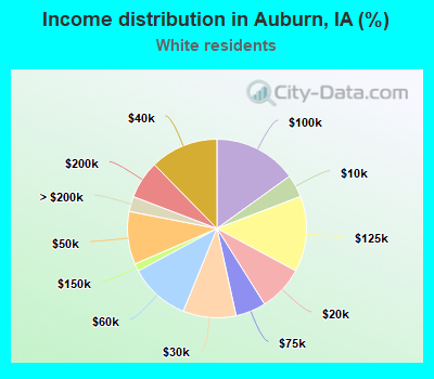 Income distribution in Auburn, IA (%)