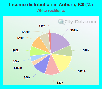 Income distribution in Auburn, KS (%)