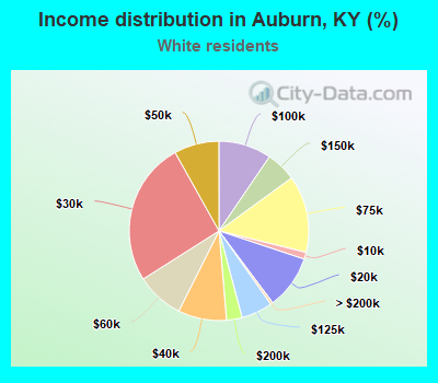 Income distribution in Auburn, KY (%)