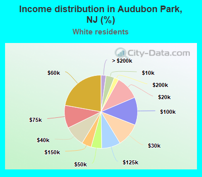 Income distribution in Audubon Park, NJ (%)