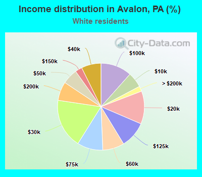 Income distribution in Avalon, PA (%)