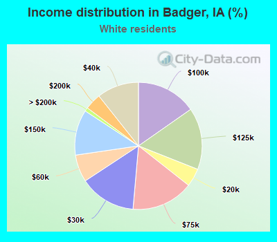 Income distribution in Badger, IA (%)