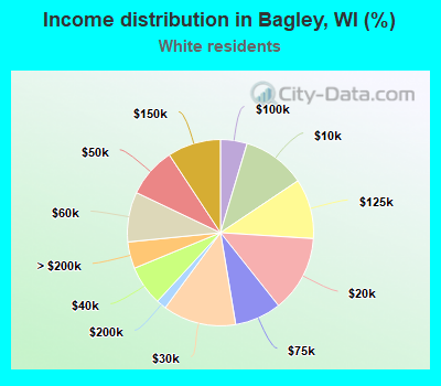 Income distribution in Bagley, WI (%)