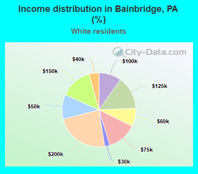 Income distribution in Bainbridge, PA (%)