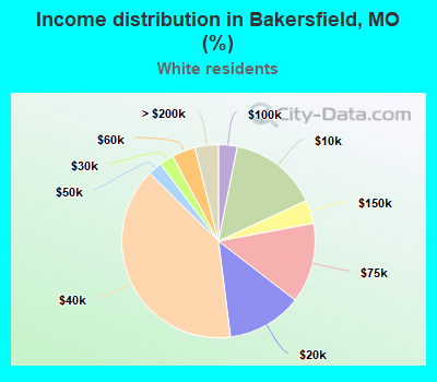 Income distribution in Bakersfield, MO (%)