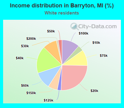 Income distribution in Barryton, MI (%)