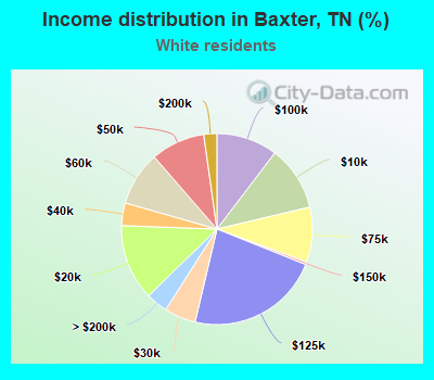 Income distribution in Baxter, TN (%)