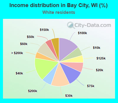 Income distribution in Bay City, WI (%)