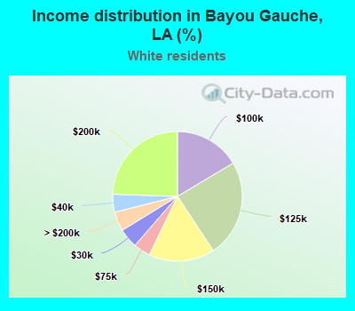Income distribution in Bayou Gauche, LA (%)