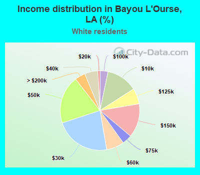 Income distribution in Bayou L'Ourse, LA (%)