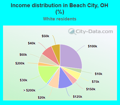 Income distribution in Beach City, OH (%)