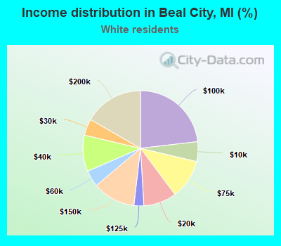 Income distribution in Beal City, MI (%)