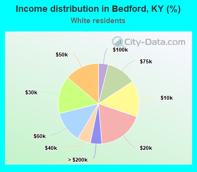 Income distribution in Bedford, KY (%)