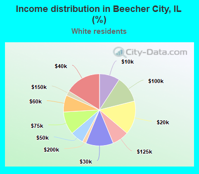 Income distribution in Beecher City, IL (%)