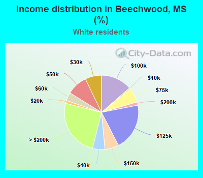 Income distribution in Beechwood, MS (%)
