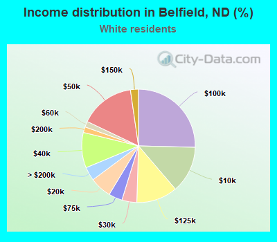 Income distribution in Belfield, ND (%)