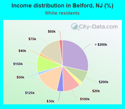 Income distribution in Belford, NJ (%)