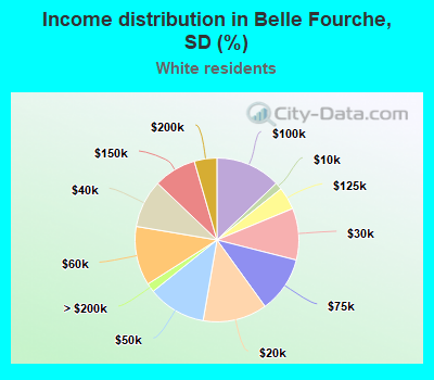 Income distribution in Belle Fourche, SD (%)