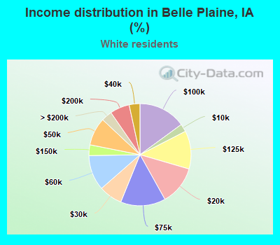 Income distribution in Belle Plaine, IA (%)