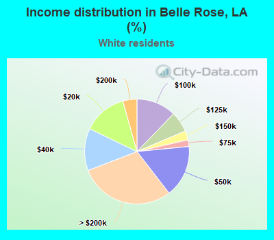 Income distribution in Belle Rose, LA (%)