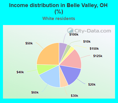 Income distribution in Belle Valley, OH (%)
