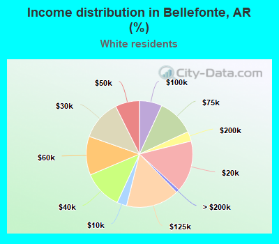 Income distribution in Bellefonte, AR (%)