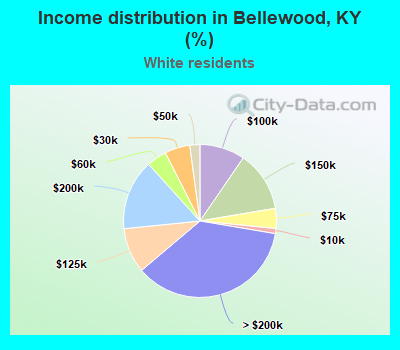 Income distribution in Bellewood, KY (%)