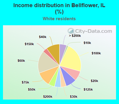 Income distribution in Bellflower, IL (%)