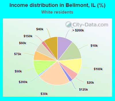 Income distribution in Bellmont, IL (%)