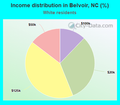 Income distribution in Belvoir, NC (%)