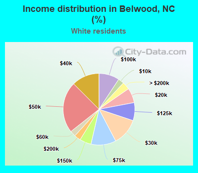 Income distribution in Belwood, NC (%)