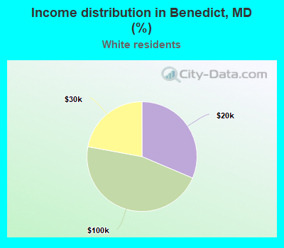 Income distribution in Benedict, MD (%)