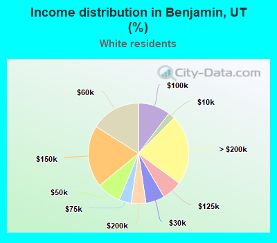Income distribution in Benjamin, UT (%)