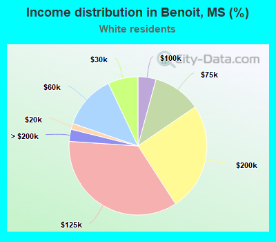 Income distribution in Benoit, MS (%)