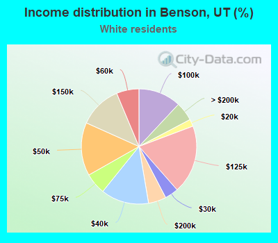 Income distribution in Benson, UT (%)