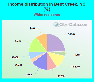 Income distribution in Bent Creek, NC (%)