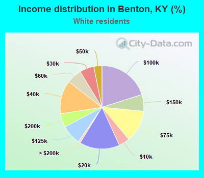 Income distribution in Benton, KY (%)