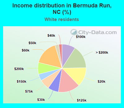 Income distribution in Bermuda Run, NC (%)
