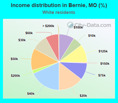 Income distribution in Bernie, MO (%)