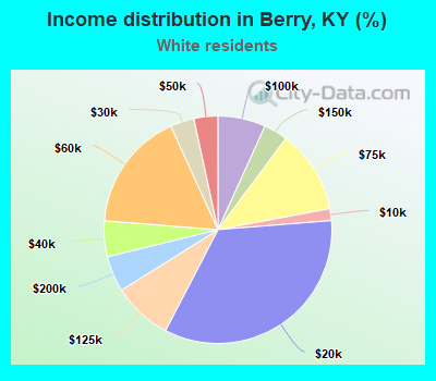 Income distribution in Berry, KY (%)