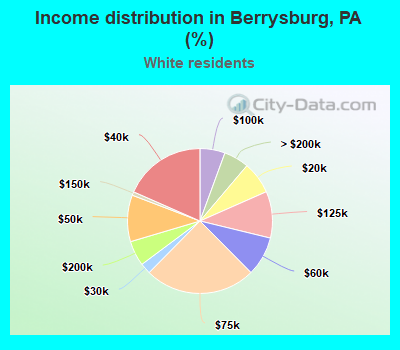 Income distribution in Berrysburg, PA (%)