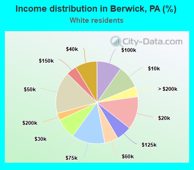 Income distribution in Berwick, PA (%)