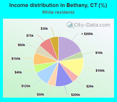 Income distribution in Bethany, CT (%)